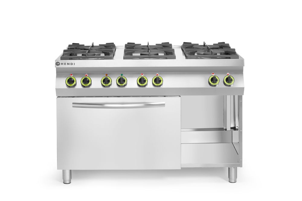 Gasfornuis Kitchen Line 6-pits met convectieoven GN 1/1