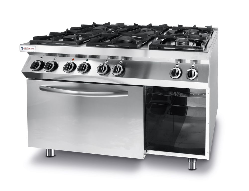 Gas cooker Kitchen Line 6-burner with convection electric oven