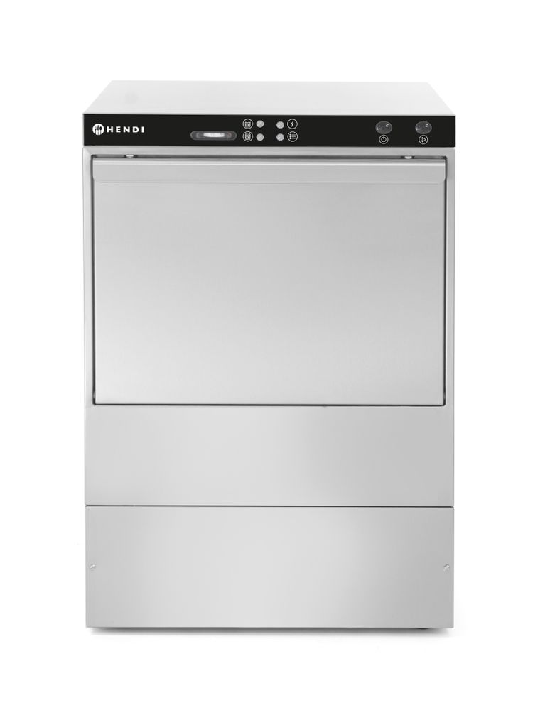 Dishwasher 50x50 - electromechanical control, HENDI, with detergent dispenser and drain pump