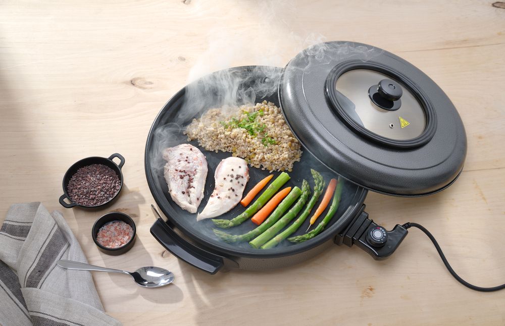 Fait-tout électrique, HENDI, casserole intérieure 550x60mm, 230V/1600W, ⌀620x(H)170mm