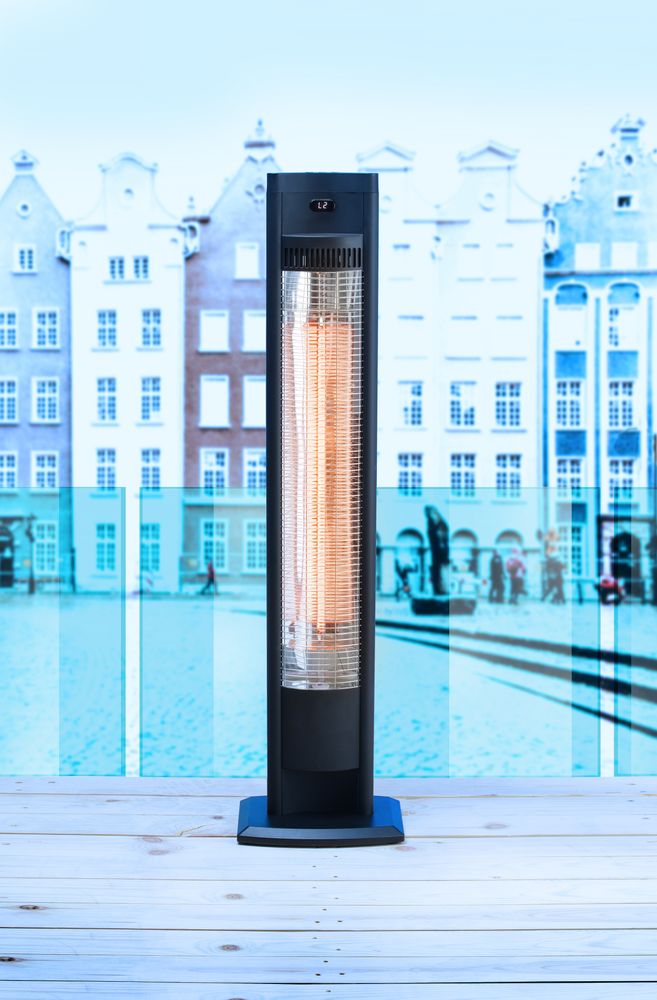 Chauffage de terrasse infrarouge Tornado, HENDI, Noir, 230V/2000W, 210x270x(H)1060mm