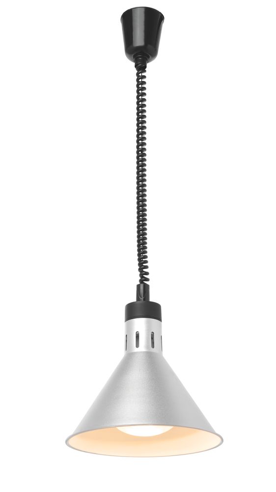 Rise and fall heat lamp conical, HENDI, Silver, 230V/250W, ø275x(H)250mm