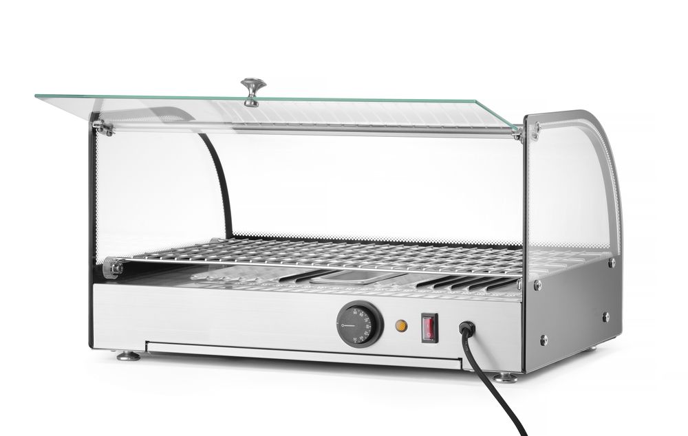 Vitrine de table chauffante, HENDI, un niveau, Noir, 220-240V/800W, 554x376x(H)311mm