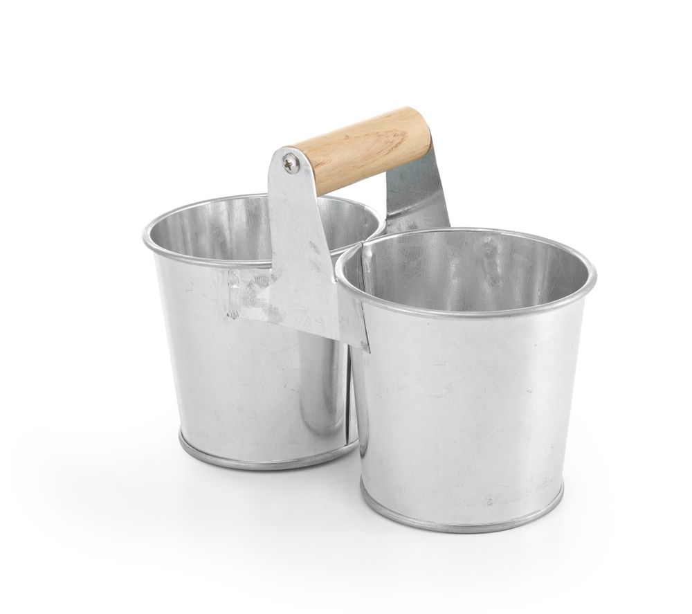 Double bucket with handle, HENDI, 190x95x(H)90mm