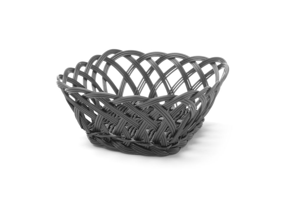 Baskets with woven sides, HENDI, square, Black, 190x190x(H)80mm