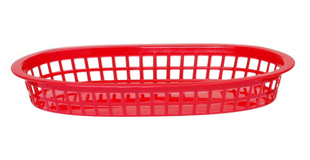 Bread basket, oval, HENDI, Red, 6 pcs., 275x175x(H)38mm