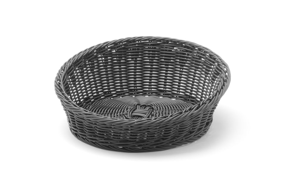 Bakery basket angled round, HENDI, Black, ø310x(H)120mm