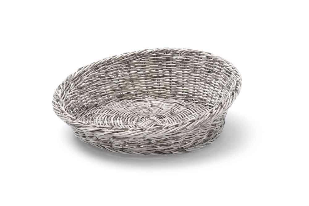 Bakery basket angled round, HENDI, Light grey, ø370x(H)120mm