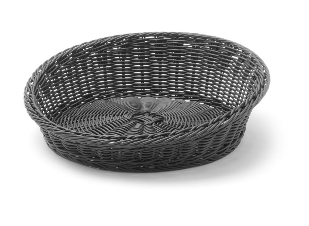 Bakery basket angled round, HENDI, Black, ø370x(H)120mm