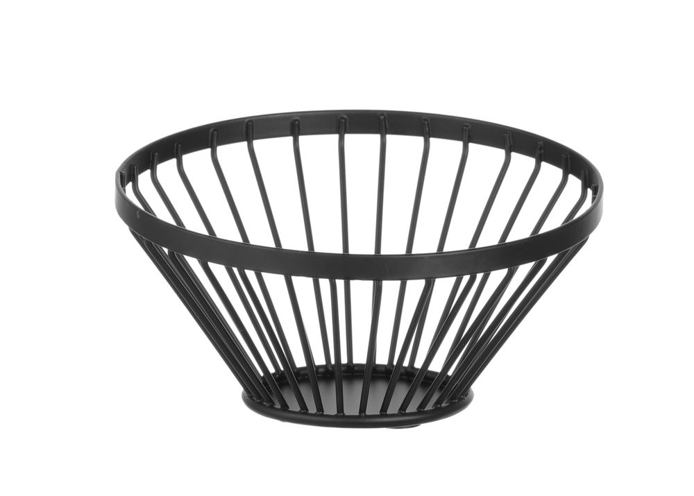 Fruit basket angled round black, HENDI, ø150x(H)80mm