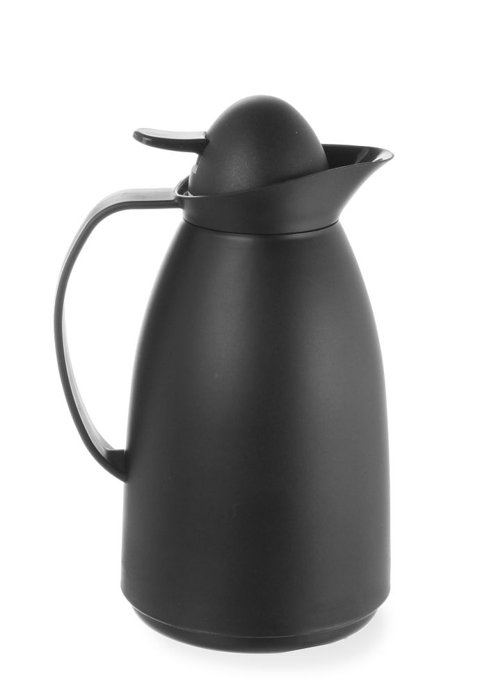 Vacuum jug with glass inner bottle, HENDI, 1L, Black, ø140x(H)268mm