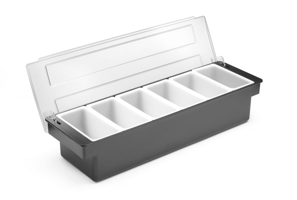 Boîte à ingrédients - 6 bacs, BarUp, 480x150x(H)100mm