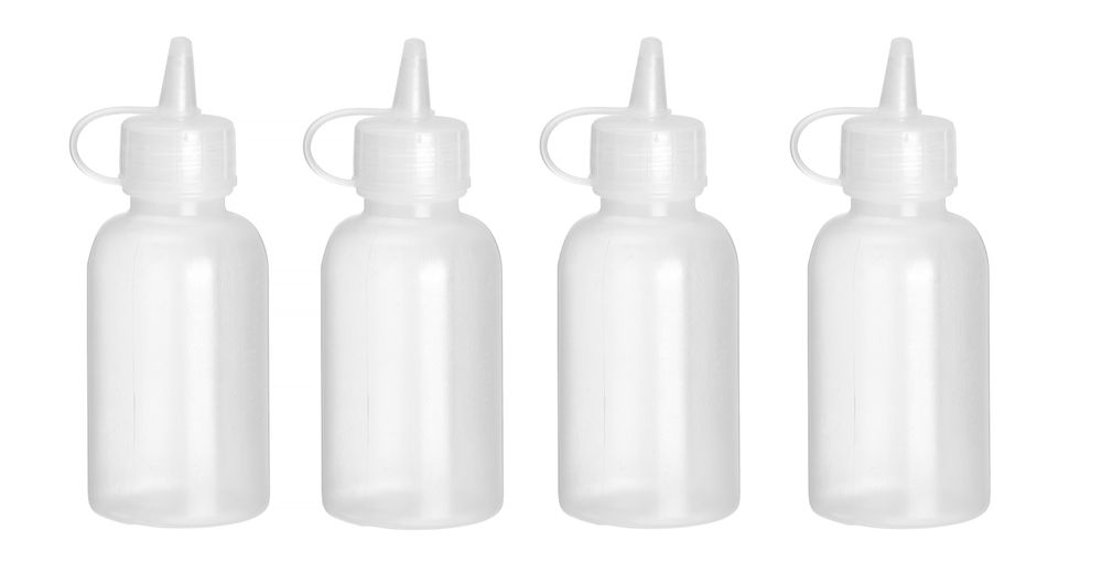 Mini saus dispenser - set van 4 stuks.
