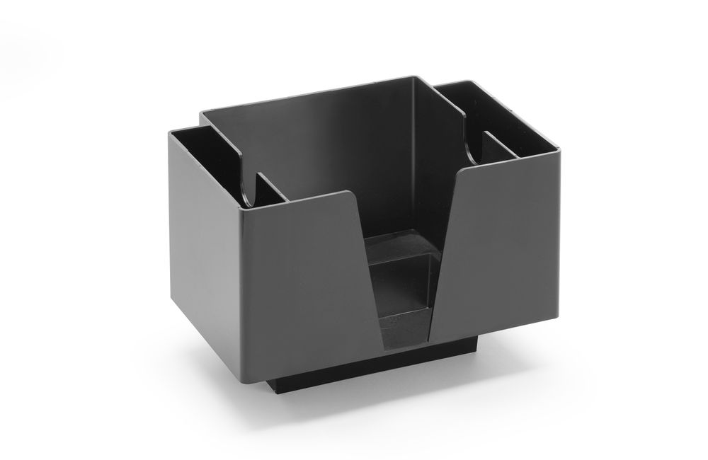 Napkin holder with 3 compartments, Bar up, Black, 193x143x(H)136mm