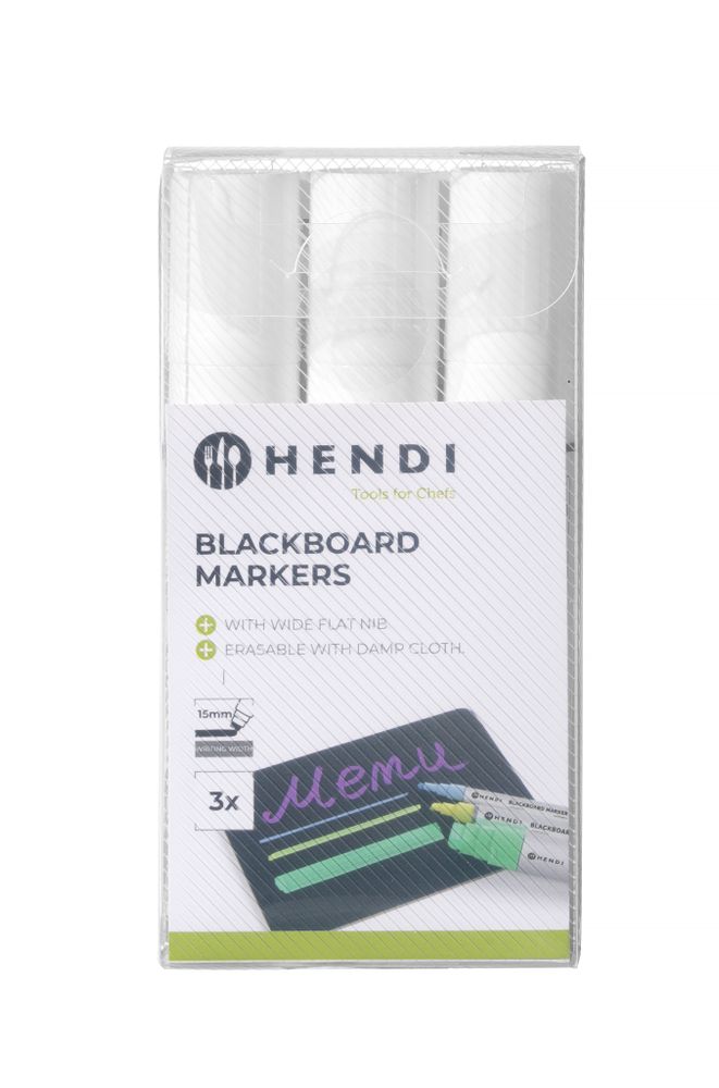 Blackboard markers 15 mm, HENDI, 3 white markers