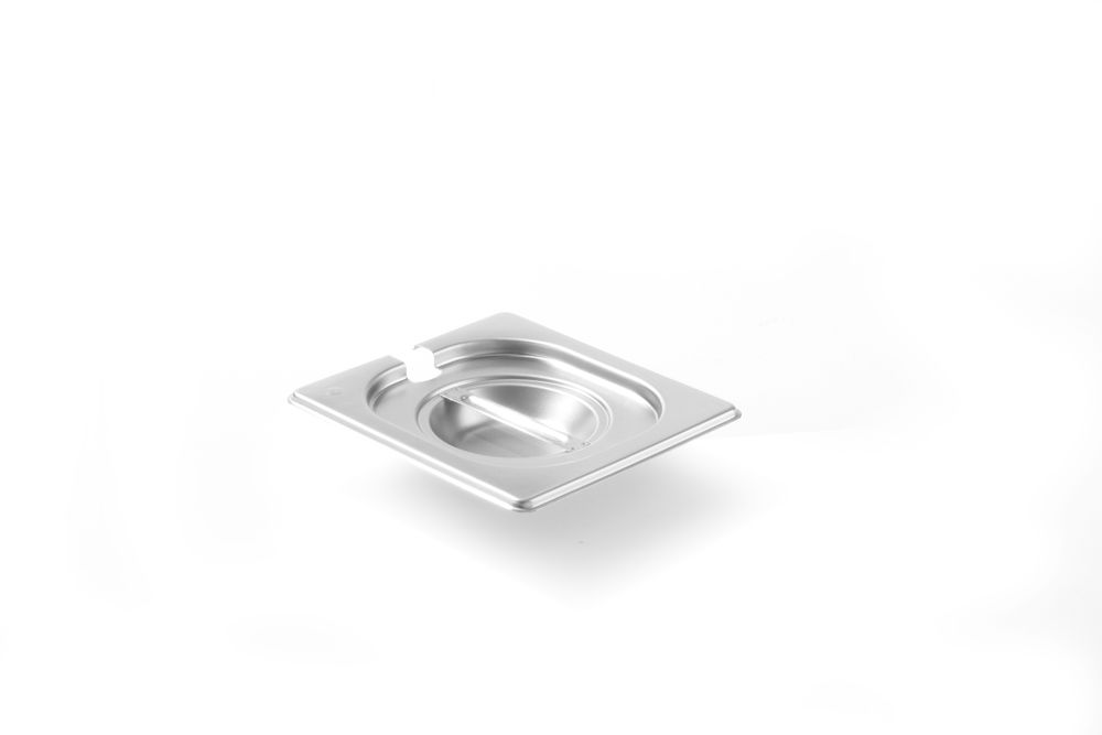 Lid for GN containers with soup/sauce ladle recess, HENDI, Kitchen Line, GN 1/6, 176x162mm