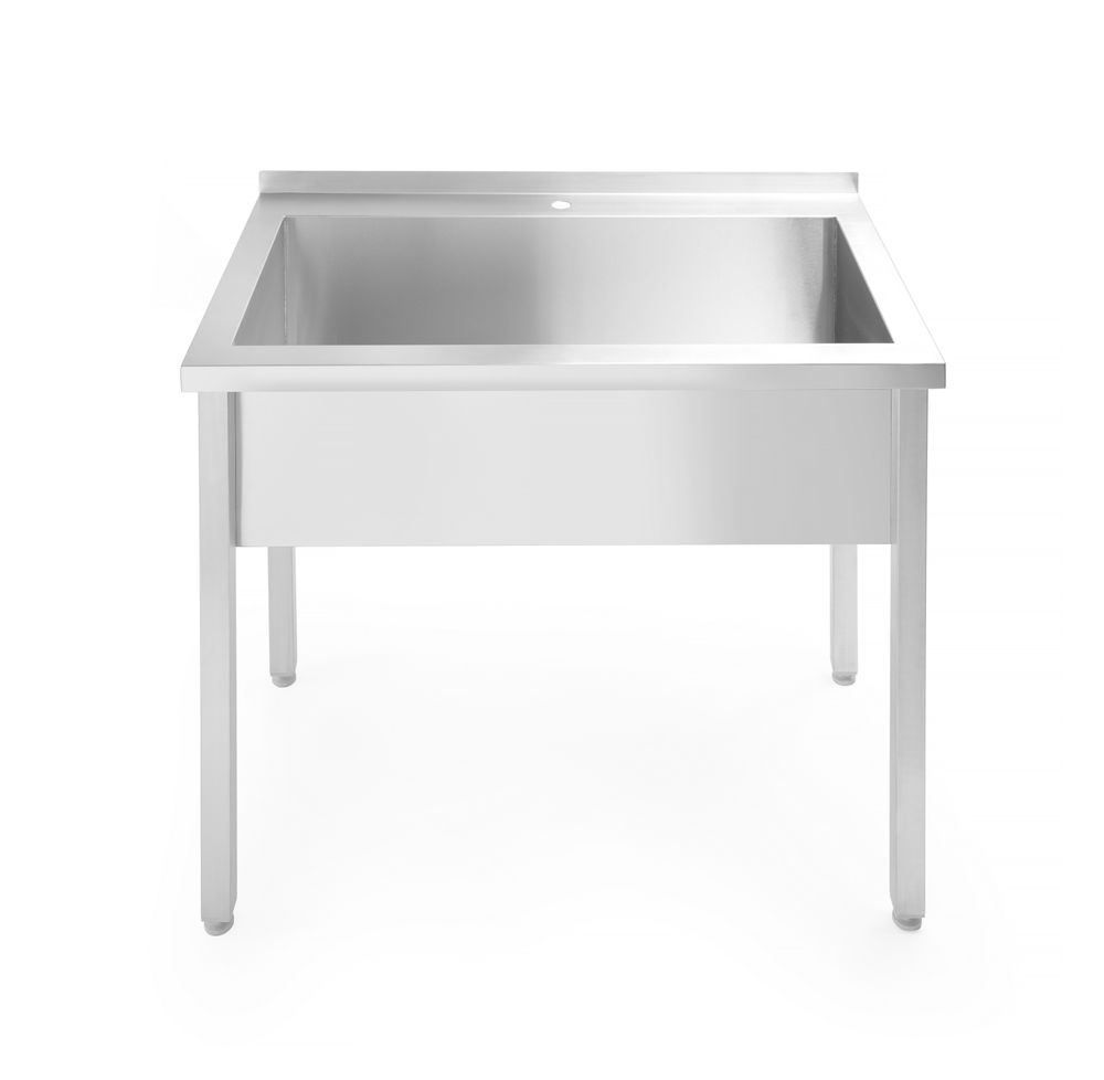 Single sink table Budget Line – screwed, depth: 600 mm, HENDI, Budget Line, 1000x600x(H)850mm