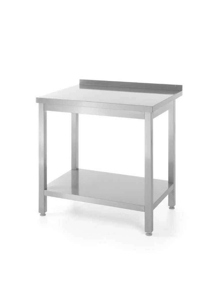 Wall work table with upstand and shelf - depth 600 mm, HENDI, Kitchen Line, 800x600x(H)850mm