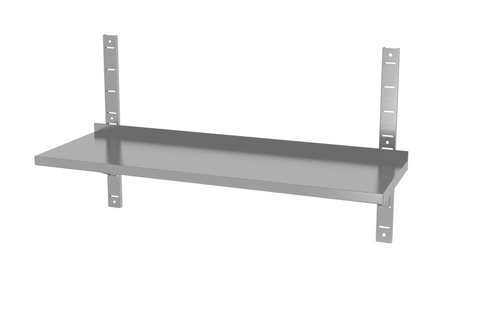 Single adjustable wall shelf, with 2 steel brackets, HENDI, 1200x300x(H)600mm