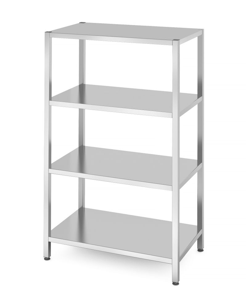 Rack de stockage avec 4 étagères pleines – vissé