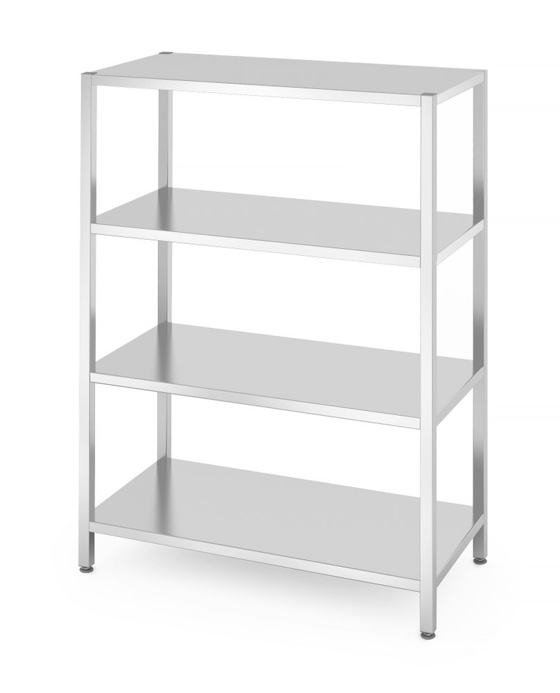 Rack de stockage avec 4 étagères pleines – vissé
