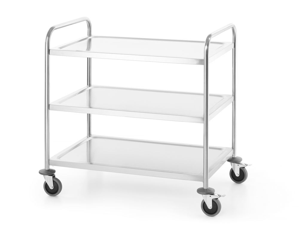 Kitchen Line 3-shelf service cart, HENDI, Kitchen Line, 3 shelves, Silver, 860x540x(H)940mm