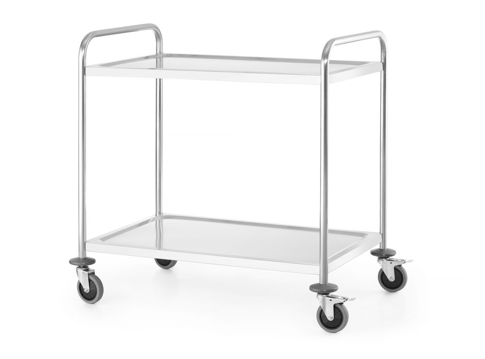 Kitchen Line 2-shelf service cart, HENDI, Kitchen Line, 2 shelves, Silver, 860x540x(H)940mm