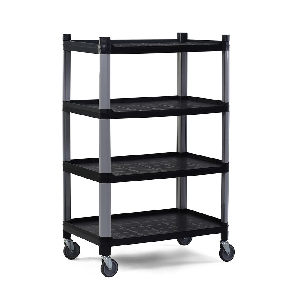 4-shelf polypropylene cart, HENDI, Black, 800x520x(H)1200mm