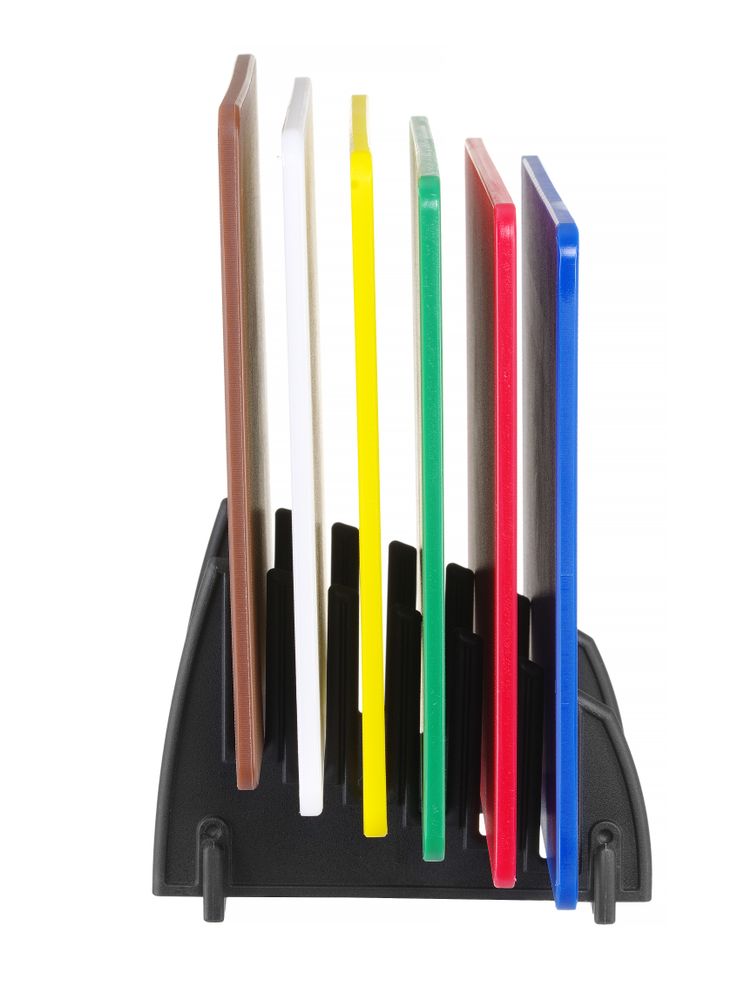 Set van 6 HACCPsnijplanken met rek