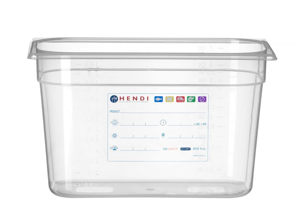 Bac Gastronorme 1/3, HENDI, GN 1/3, 5,7L, Transparent, 325x176x(H)150mm