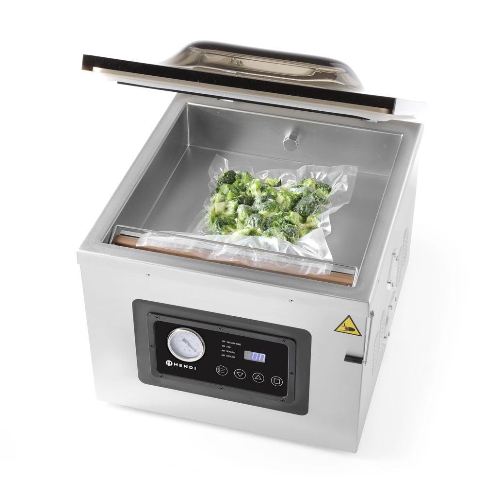 Machine à emballer sous vide avec chambre Profi Line 410, HENDI, Profi Line, bande de soudure 410 mm, 230V/1100W, 510x625x(H)455mm