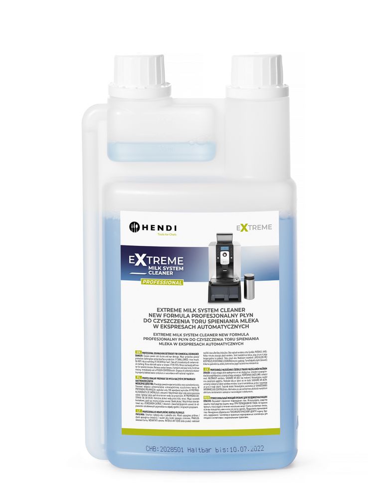 Extreme Milk System Cleaner New Formula, a professional milk frother liquid cleaner for automatic coffee machines., HENDI