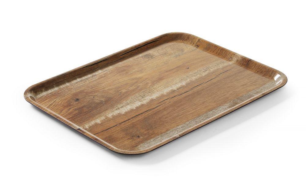 Capri serving tray., Cambro, brown oak, Wood, 330x430x(H)mm