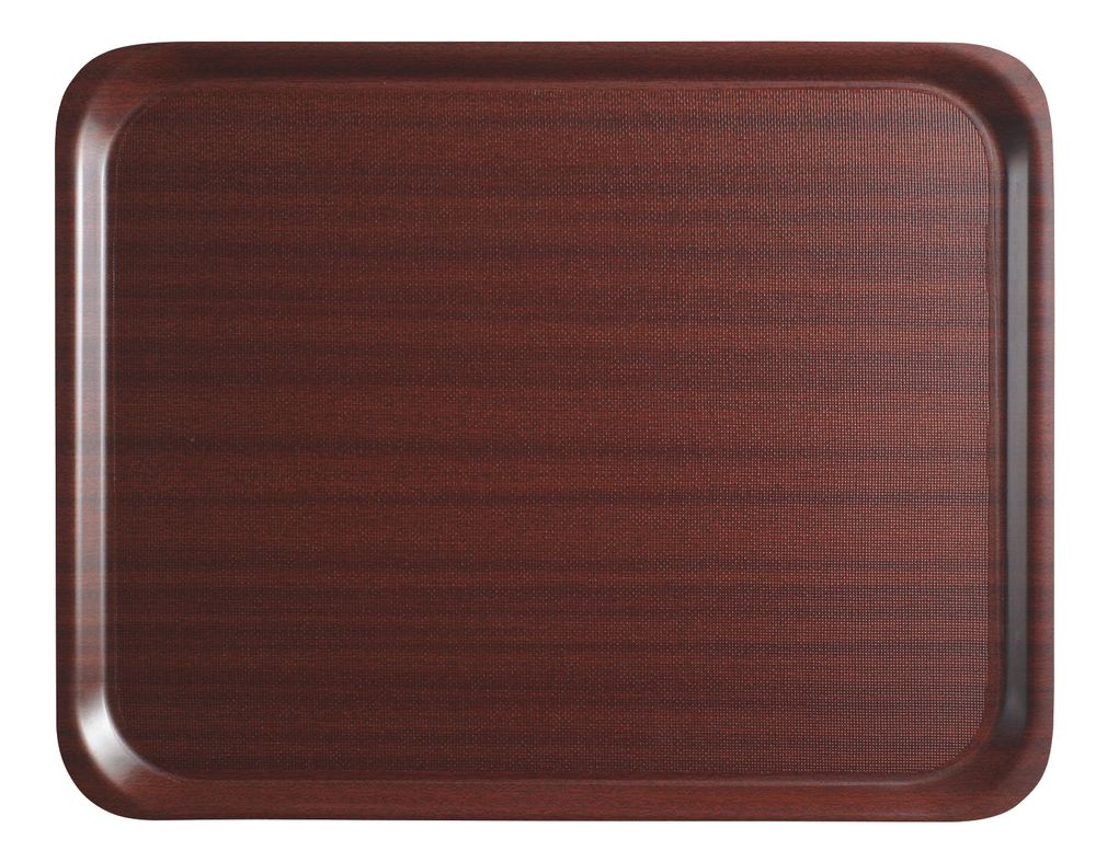 Mykonos – mahogany serving tray, rectangular, non-slip surface., Cambro, rectangular, Mahogany, 325x530x(H)mm